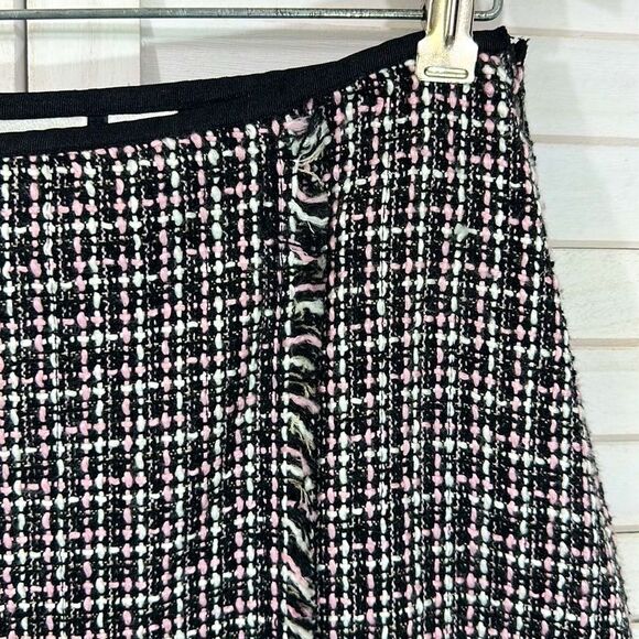 Chico’s Tweed Skirt Size 1 (8) Y2K Lightweight Fringe Trim - Picture 4 of 8
